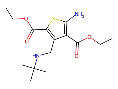 2,4-Diethyl 5-amino-3-[(tert-butylamino)methyl]thiophene-2,4-dicarboxylate structure