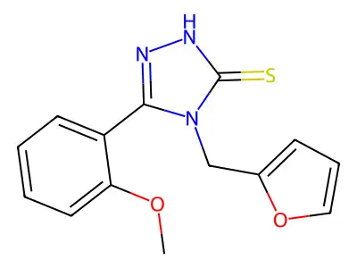 4-(furan-2-ylmethyl)-5-(2-methoxyphenyl)-4H-1,2,4-triazole-3-thiol structure