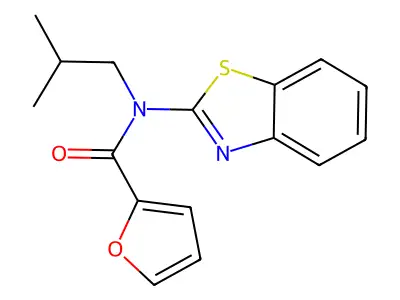 N-(1,3-benzothiazol-2-yl)-N-(2-methylpropyl)furan-2-carboxamide structure