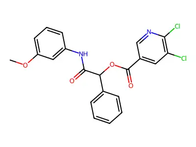 [(3-Methoxyphenyl)carbamoyl](phenyl)methyl 5,6-dichloropyridine-3-carboxylate structure