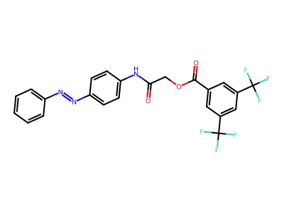 (4-phenyldiazenylphenyl)carbamoylmethyl 3,5-bis(trifluoromethyl)benzoate structure