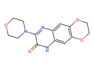 8-(morpholin-4-yl)-2H,3H-[1,4]dioxino[2,3-g]quinoxalin-7-ol structure