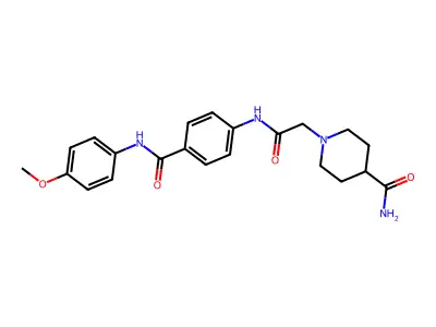 1-[2-[4-[(4-Methoxyphenyl)carbamoyl]anilino]-2-oxoethyl]piperidine-4-carboxamide structure