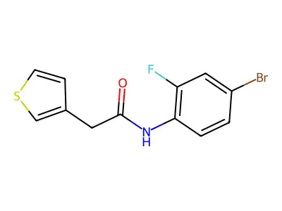 N-(4-bromo-2-fluorophenyl)-2-(thiophen-3-yl)acetamide structure