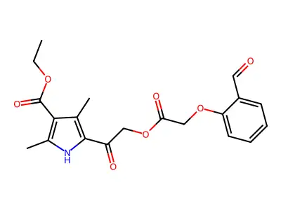 ethyl 5-[2-[2-(2-formylphenoxy)acetyl]oxyacetyl]-2,4-dimethyl-1H-pyrrole-3-carboxylate structure