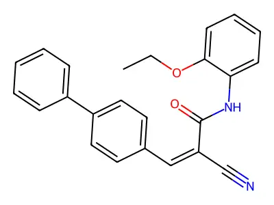 3-{[1,1'-biphenyl]-4-yl}-2-cyano-N-(2-ethoxyphenyl)prop-2-enamide structure