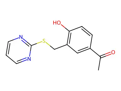 1-{4-Hydroxy-3-[(pyrimidin-2-ylsulfanyl)methyl]phenyl}ethan-1-one structure