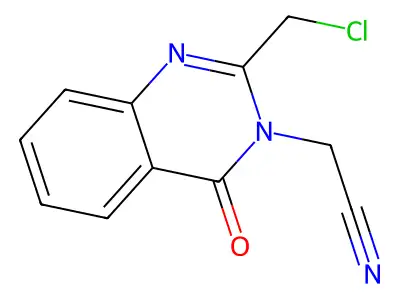 2-[2-(Chloromethyl)-4-oxo-3,4-dihydroquinazolin-3-yl]acetonitrile structure