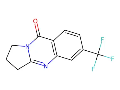 6-(trifluoromethyl)-1H,2H,3H,9H-pyrrolo[2,1-b]quinazolin-9-one structure