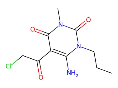 6-Amino-5-(2-chloroacetyl)-3-methyl-1-propyl-1,2,3,4-tetrahydropyrimidine-2,4-dione structure