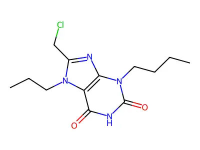 3-butyl-8-(chloromethyl)-7-propyl-3,7-dihydro-1H-purine-2,6-dione structure