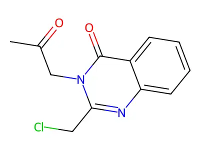 2-(Chloromethyl)-3-(2-oxopropyl)-3,4-dihydroquinazolin-4-one structure