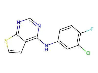 N-(3-chloro-4-fluorophenyl)thieno[2,3-d]pyrimidin-4-amine structure