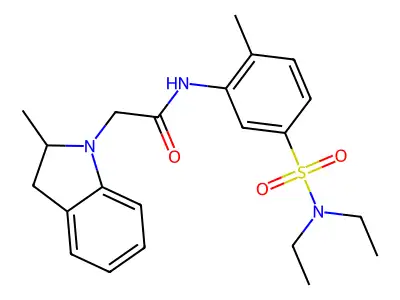 N-[5-(diethylsulfamoyl)-2-methylphenyl]-2-(2-methyl-2,3-dihydro-1H-indol-1-yl)acetamide structure