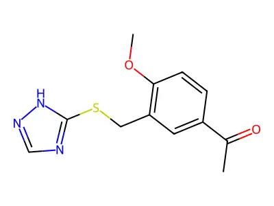 1-{4-methoxy-3-[(4H-1,2,4-triazol-3-ylsulfanyl)methyl]phenyl}ethan-1-one structure