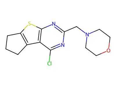 12-Chloro-10-(morpholin-4-ylmethyl)-7-thia-9,11-diazatricyclo[6.4.0.0,2,6]dodeca-1(12),2(6),8,10-tetraene structure