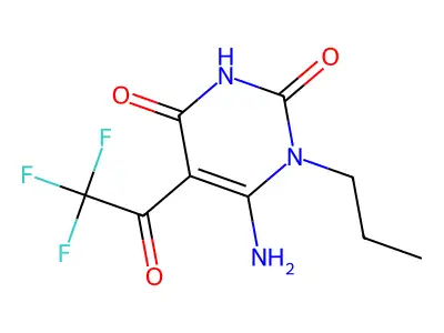 6-amino-1-propyl-5-(trifluoroacetyl)pyrimidine-2,4(1H,3H)-dione structure