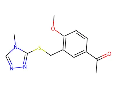 1-(4-methoxy-3-{[(4-methyl-4H-1,2,4-triazol-3-yl)sulfanyl]methyl}phenyl)ethan-1-one structure