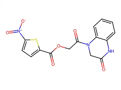 [2-Oxo-2-(3-oxo-2,4-dihydroquinoxalin-1-yl)ethyl] 5-nitrothiophene-2-carboxylate structure