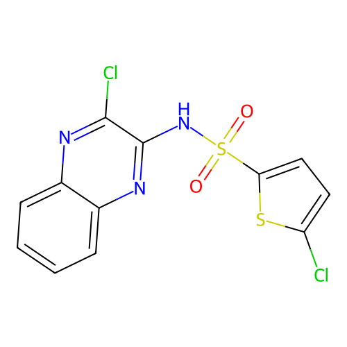5-chloro-N-(3-chloroquinoxalin-2-yl)thiophene-2-sulfonamide structure