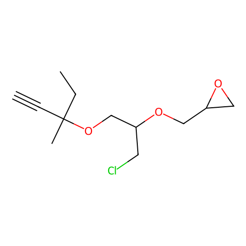 2-(((1-Chloro-3-((3-methylpent-1-yn-3-yl)oxy)propan-2-yl)oxy)methyl)oxirane structure