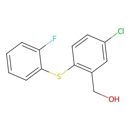 {5-Chloro-2-[(2-fluorophenyl)sulfanyl]phenyl}methanol structure