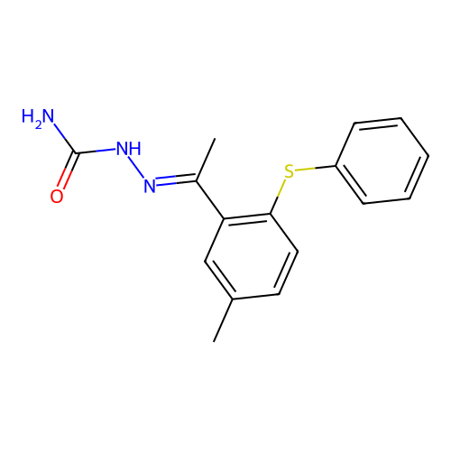 [1-(5-Methyl-2-phenylsulfanylphenyl)ethylideneamino]urea structure