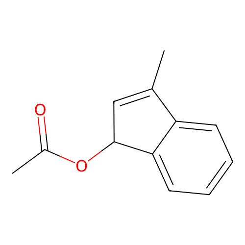 (3-methyl-1H-inden-1-yl) acetate structure