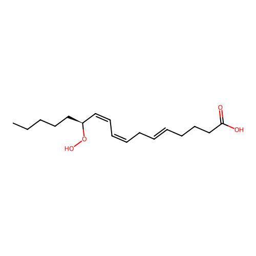12-Hydroperoxy-5,8,10-heptadecatrienoic acid structure