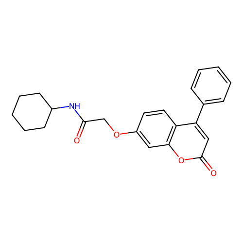 N-cyclohexyl-2-((2-oxo-4-phenyl-2H-chromen-7-yl)oxy)acetamide structure
