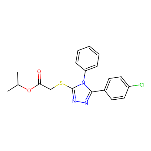 Methylethyl 2-[5-(4-chlorophenyl)-4-phenyl-1,2,4-triazol-3-ylthio]acetate structure