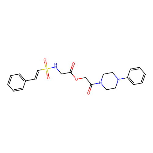 2-Oxo-2-(4-phenylpiperazin-1-yl)ethyl 2-(2-phenylethenesulfonamido)acetate structure