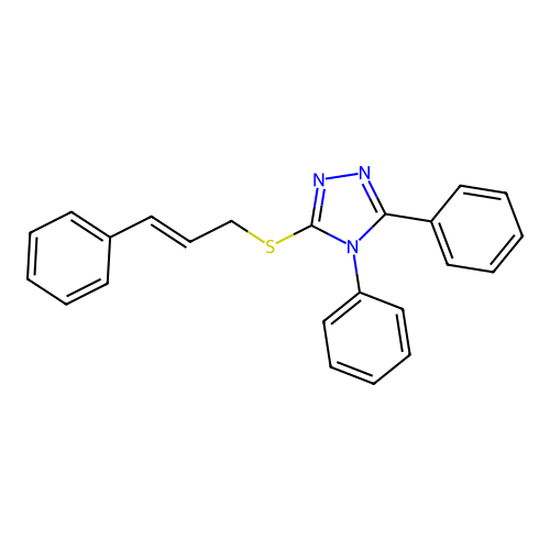 3,4-diphenyl-5-{[(2E)-3-phenylprop-2-en-1-yl]sulfanyl}-4H-1,2,4-triazole structure