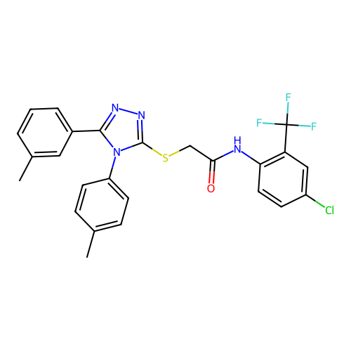 N-[4-chloro-2-(trifluoromethyl)phenyl]-2-{[5-(3-methylphenyl)-4-(4-methylphenyl)-4H-1,2,4-triazol-3-yl]sulfanyl}acetamide structure