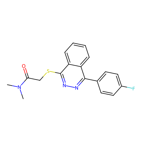 2-[4-(4-fluorophenyl)phthalazin-1-yl]sulfanyl-N,N-dimethylacetamide structure