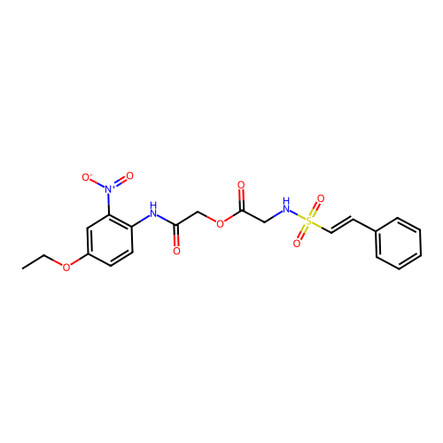 [(4-Ethoxy-2-nitrophenyl)carbamoyl]methyl 2-(2-phenylethenesulfonamido)acetate structure