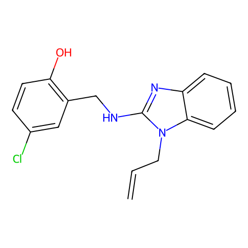 2-[(1-Allyl-1H-benzoimidazol-2-ylamino)-methyl]-4-chloro-phenol structure