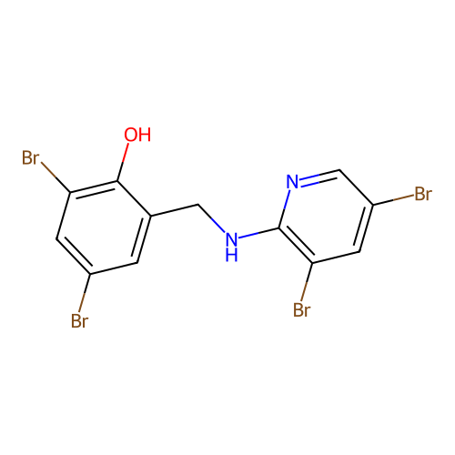 2,4-Dibromo-6-(((3,5-dibromopyridin-2-yl)amino)methyl)phenol structure