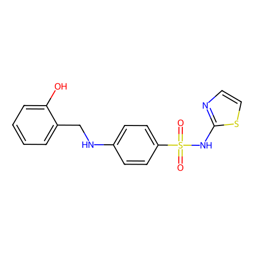 4-((2-hydroxybenzyl)amino)-N-(thiazol-2-yl)benzenesulfonamide structure