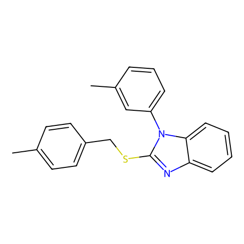 1-(3-Methylphenyl)-2-[(4-methylphenyl)methylsulfanyl]benzimidazole structure