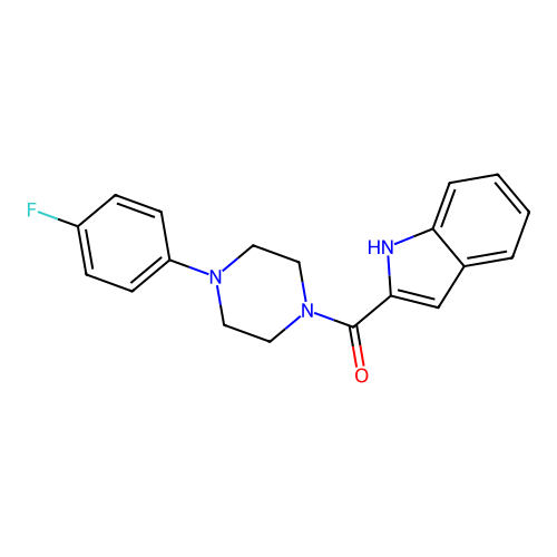 (4-(4-fluorophenyl)piperazin-1-yl)(1H-indol-2-yl)methanone structure