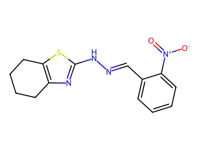 2-Nitrobenzaldehyde 4,5,6,7-tetrahydro-1,3-benzothiazol-2-ylhydrazone structure