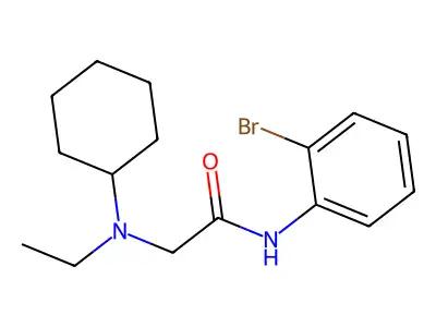 N-(2-bromophenyl)-2-[cyclohexyl(ethyl)amino]acetamide structure