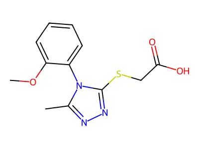 2-[[4-(2-Methoxyphenyl)-5-methyl-4H-1,2,4-triazol-3-yl]thio]acetic acid structure