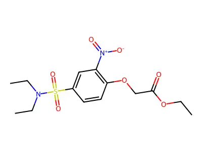 Ethyl 2-[4-(diethylsulfamoyl)-2-nitrophenoxy]acetate structure
