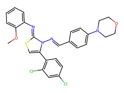 4-(2,4-Dichlorophenyl)-2-[(2-methoxyphenyl)imino]-N-[[4-(4-morpholinyl)phenyl]methylene]-3(2H)-thiazolamine structure