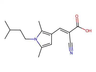 (2E)-2-cyano-3-[2,5-dimethyl-1-(3-methylbutyl)-1H-pyrrol-3-yl]acrylic acid structure