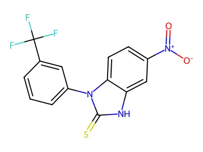 5-nitro-1-[3-(trifluoromethyl)phenyl]-1H-1,3-benzodiazole-2-thiol structure