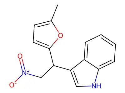 3-[1-(5-methylfuran-2-yl)-2-nitroethyl]-1H-indole structure