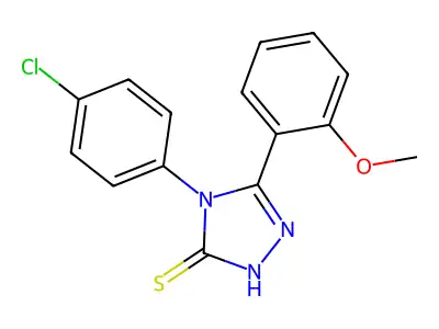 4-(4-chlorophenyl)-5-(2-methoxyphenyl)-4H-1,2,4-triazole-3-thiol structure